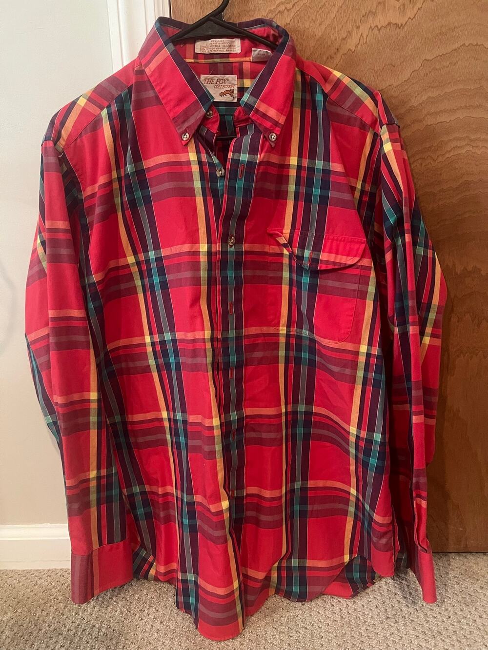 Vintage Fox Collection Plaid Button Down Shirt